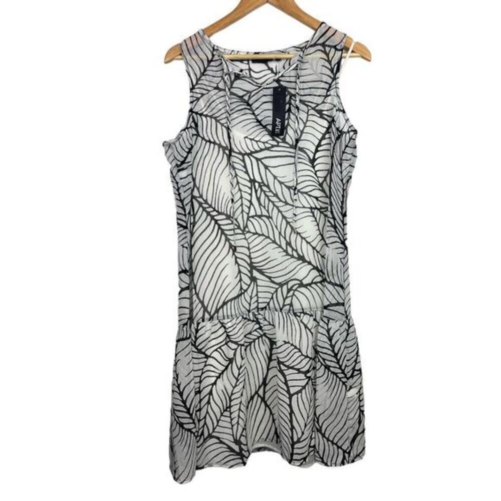 NWT APT. 9 Women's Sleeveless CHIFFON Overlay Drop Waist Gauzy‎ DRESS Medium